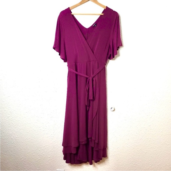 torrid Dresses & Skirts - Torrid Berry Jersey Knit Faux Wrap Dress NWOT